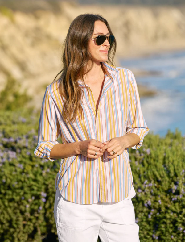 Frank & Eileen Eileen Gold Stripe Button Up Shirt