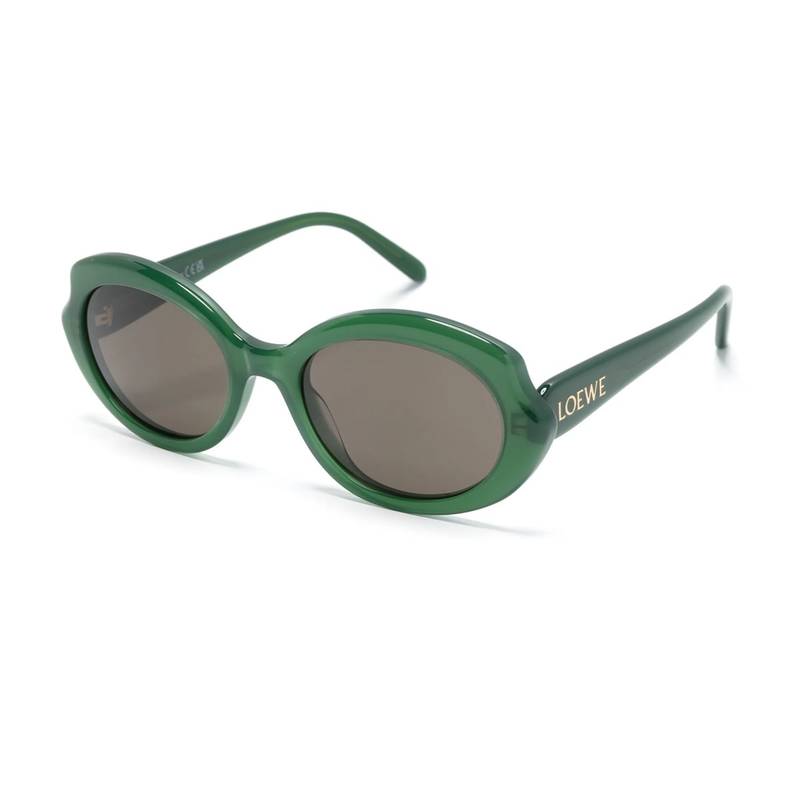 サングラス LOEWE Woman Sunglasses Green LW40162U 96A LOEWE Slim LW40162U women Yellow Round Sunglasses