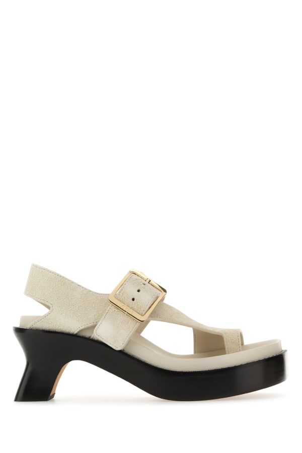 LOEWE Ease Brushed Heeled Sandals - Canvas