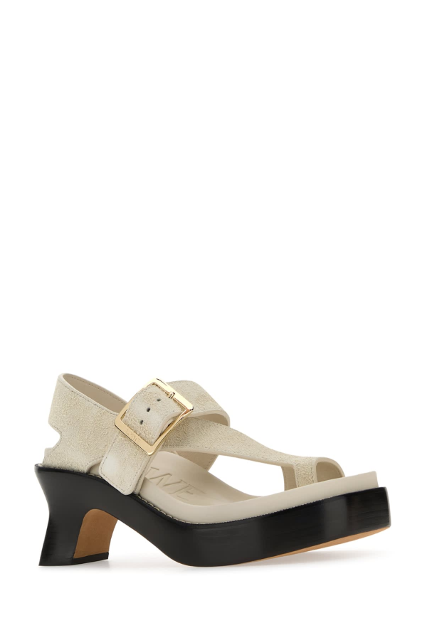 LOEWE Ease Brushed Heeled Sandals - Canvas