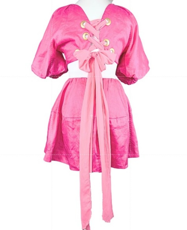 Aje Admiration Balloon Sleeve Mini Dress - Magenta | Garmentory