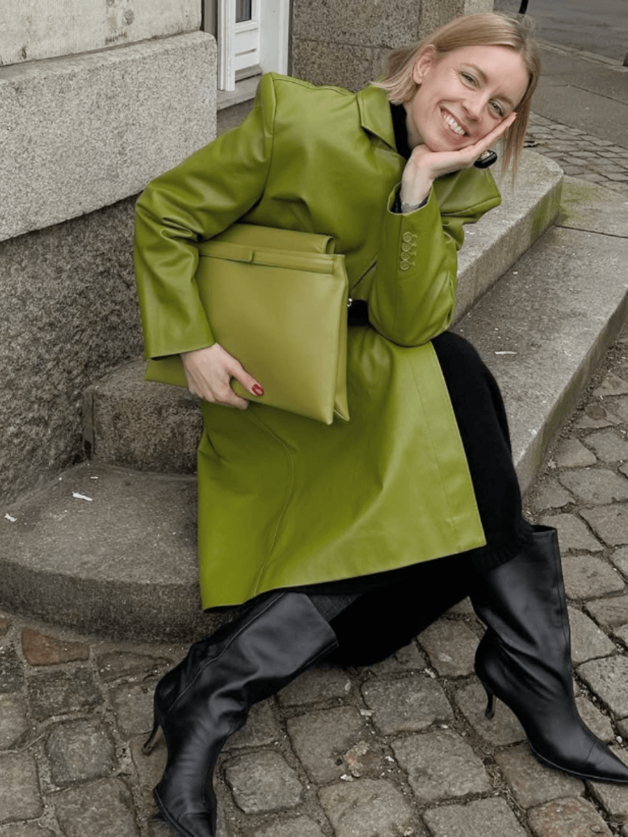 Stine Goya Long Single Breasted Coat - Woodbine | Garmentory