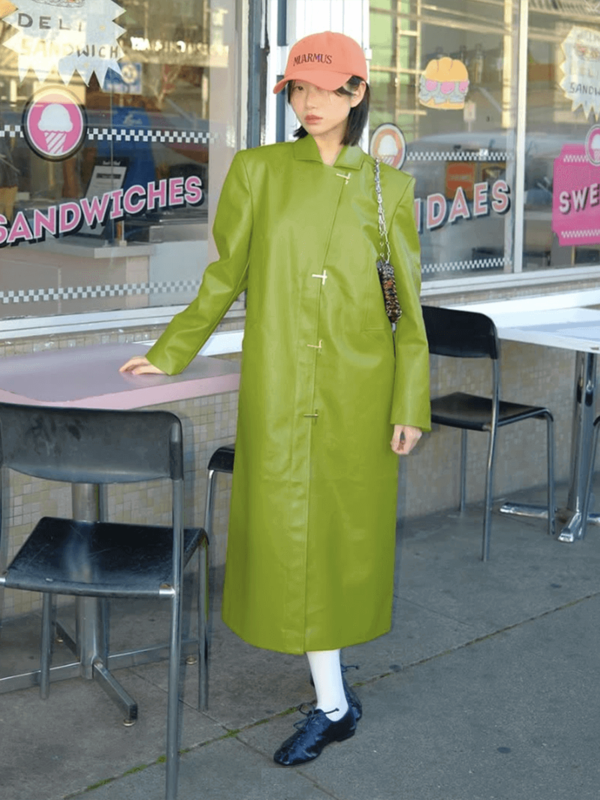 Stine Goya Long Single Breasted Coat - Woodbine | Garmentory