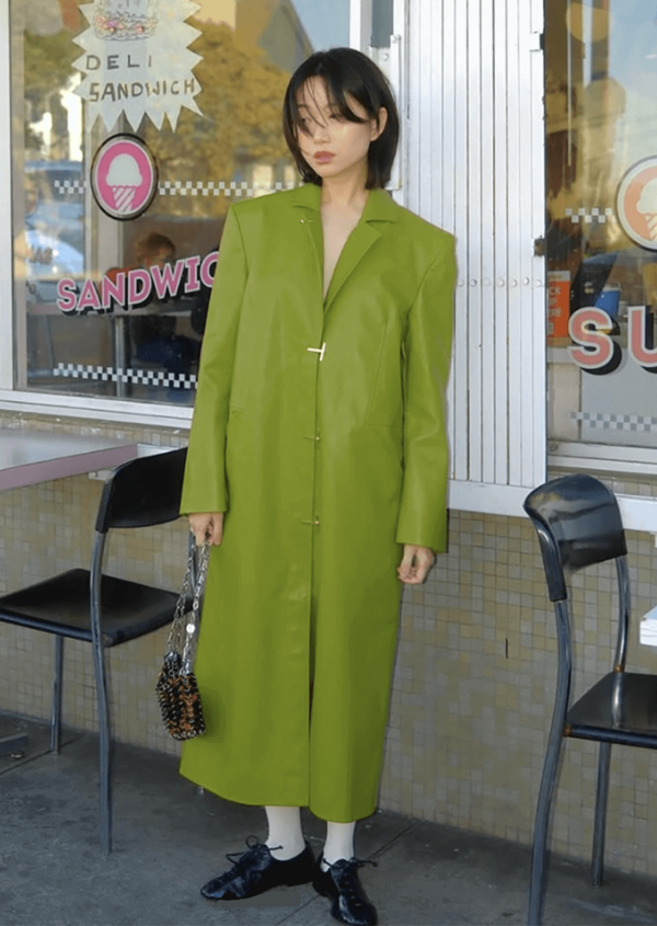 Stine Goya Long Single Breasted Coat - Woodbine | Garmentory
