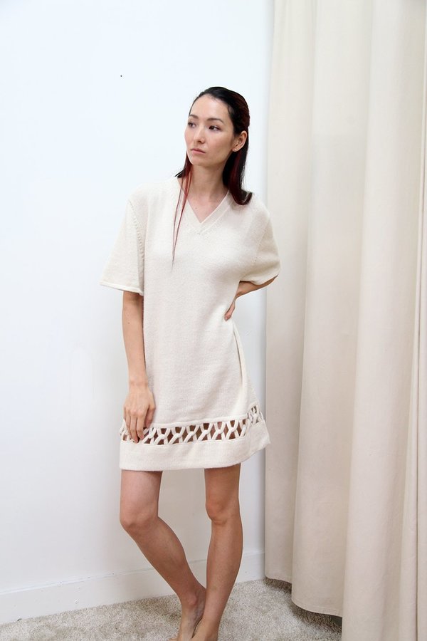 interlock knit dress KORDAL swatches-fluorescents-halter-mini-dress