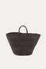 Indego Africa Braided Raffia Tote - Black - Thumbnail 1