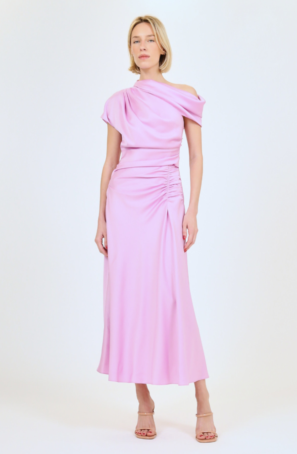 strapless open back dress Taren Knit Dress in Misty Rose main image 0