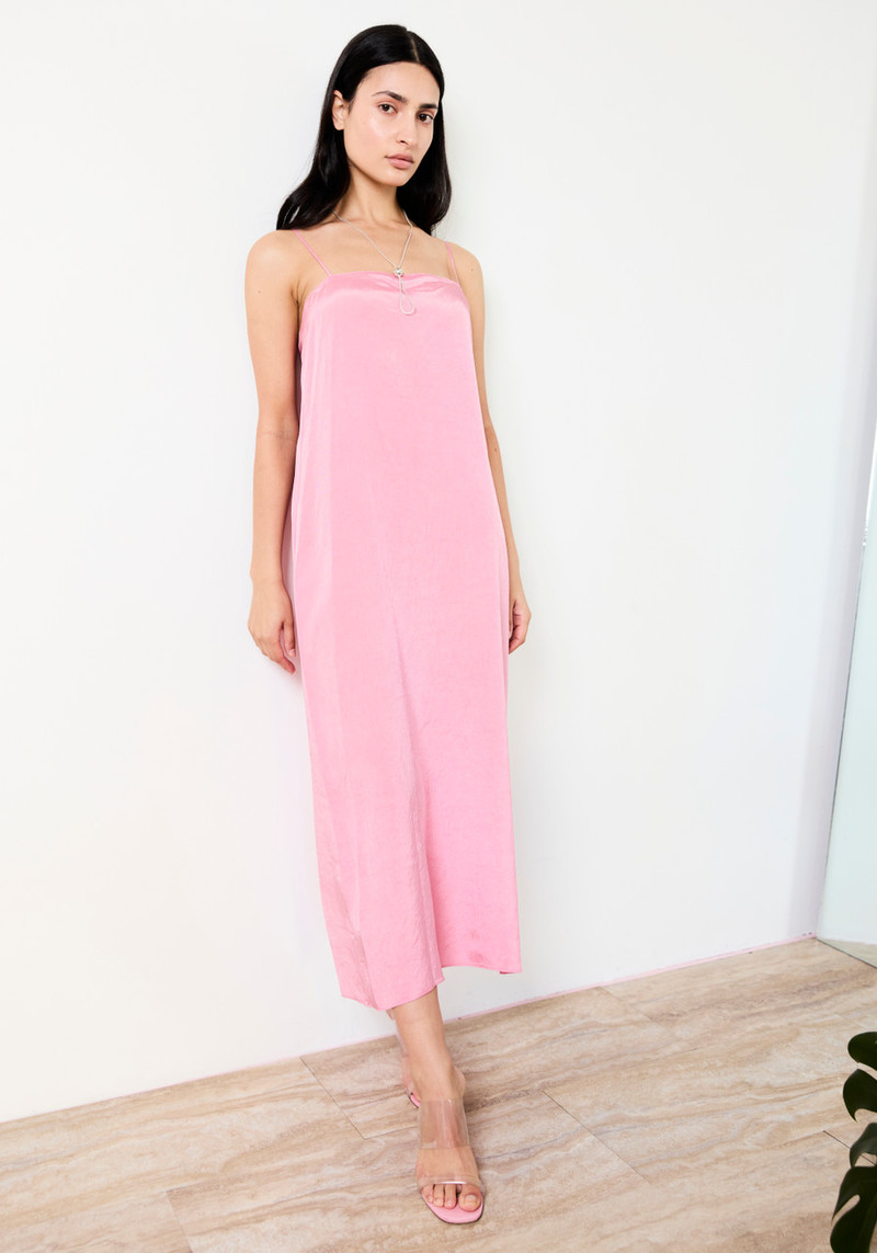 tibi pink dress Tibi Italian Sporty Nylon One Shoulder Dress - Azalea Pink