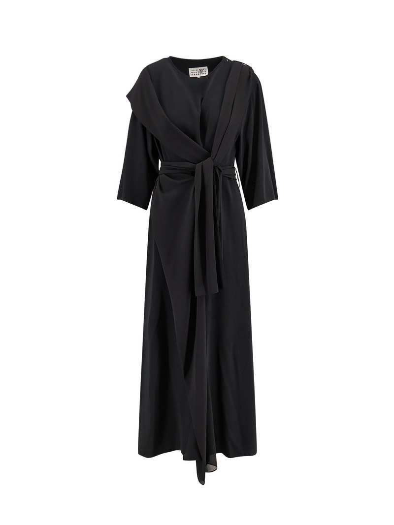 【送料&関税込】MM6 Maison Margiela V-neck Long Dress MM6 Maison Margiela Oversize v-neck Shift Dress | Black