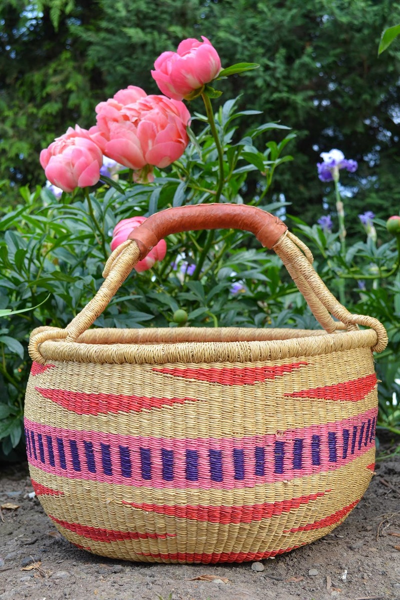 Swahili | AFRICAN MODERN Ghanaian Bolga Farmer's Market Shopper Basket