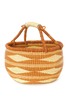 Swahili | AFRICAN MODERN Caramel Diamond Handwoven Decorative Bolga Basket - Thumbnail 1