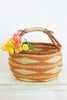 Swahili | AFRICAN MODERN Caramel Diamond Handwoven Decorative Bolga Basket - Thumbnail 2