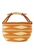Swahili | AFRICAN MODERN Caramel Diamond Handwoven Decorative Bolga Basket - Thumbnail 4