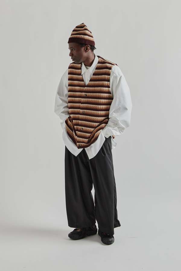 sillage シアージ gilet brown ブラウン ベスト Sillage Gilet Three D Knit Gilet | Garmentory