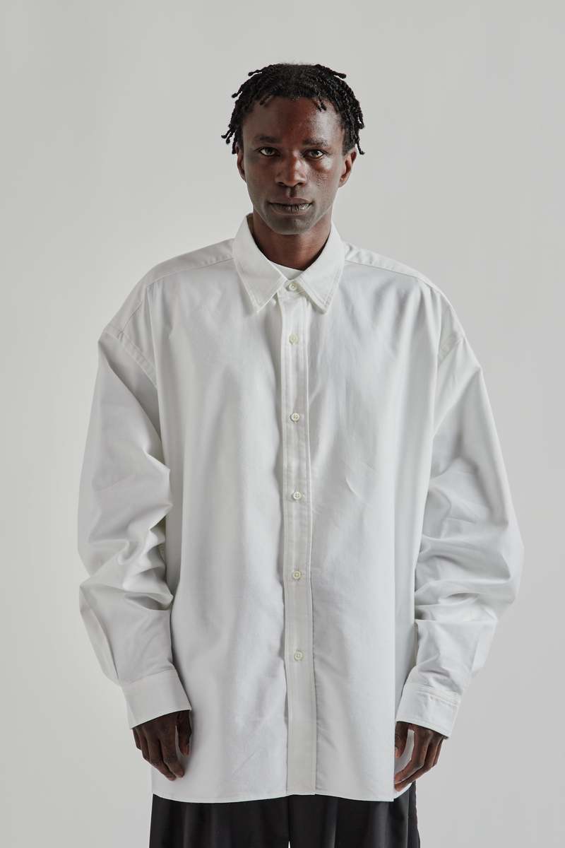 sillage シャツ Wide Shirt in Navy Stripe