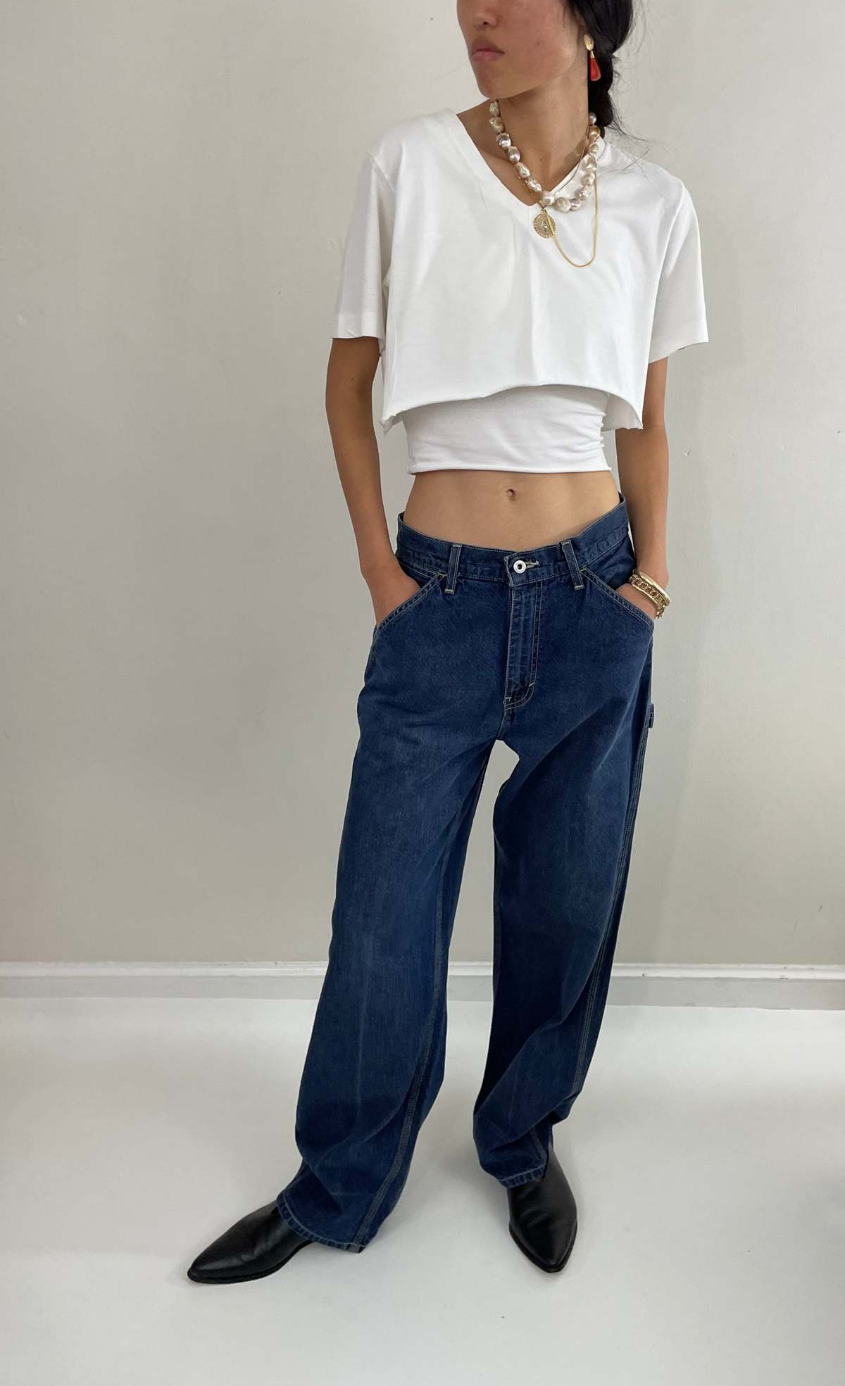 Gap Vintage 90s Carpenter High Waisted Utility Painters Jeans