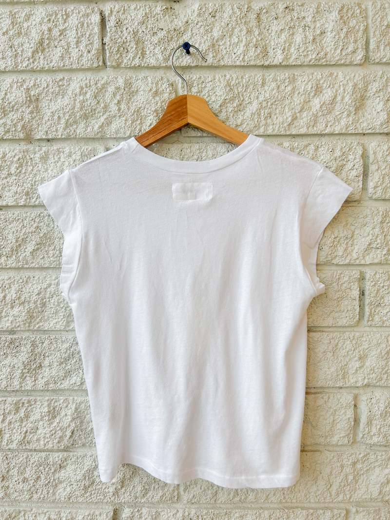The Great. Peak Shoulder Tee - True White