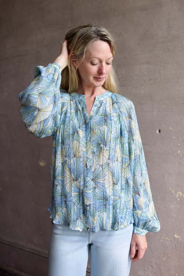 Woodlands Fennel Pleated Blouse