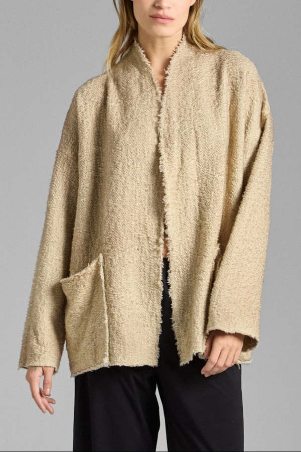 Avant Toi Shawl Silk Jacket - Taupe