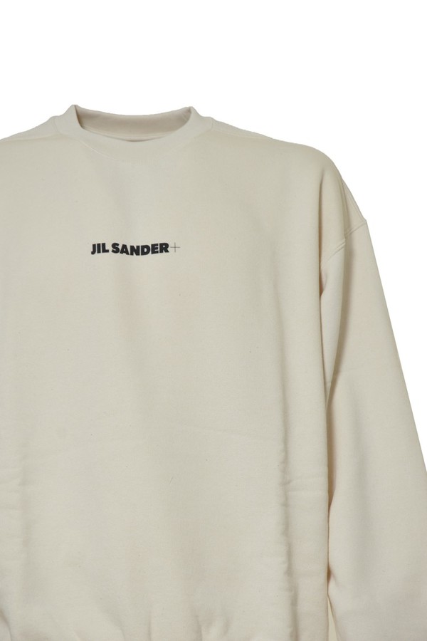 パーカー・フーディ Jil Sander Crew Neck Organic Cotton Sweatshirt With Contrast Jil Sander Crew Neck Organic Cotton Sweatshirt With Contrast