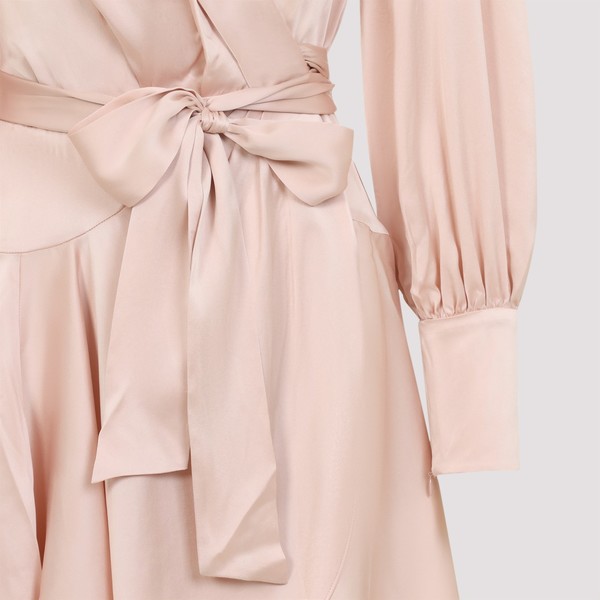 zimmermann silk wrap dress pink Dress Made Zimmermann Wrap Dress Pink Zimmermann Silk Wrap Midi Dress In Milk FWRD