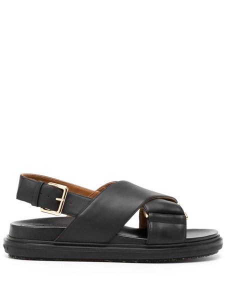 Marni Violet Leather Sandals - Prune Violet | Garmentory