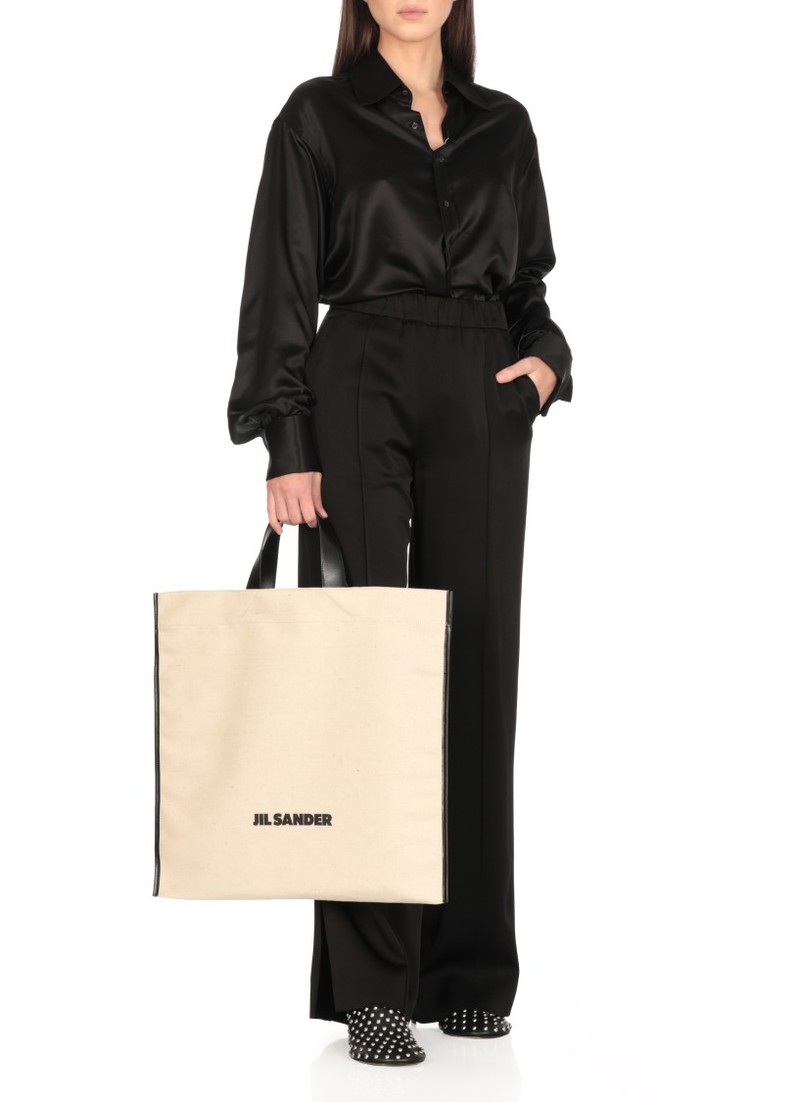 ジルサンダー Jil Sander Border Book Tote Bag Jil Sander Border Book Tote Bag - White | Garmentory