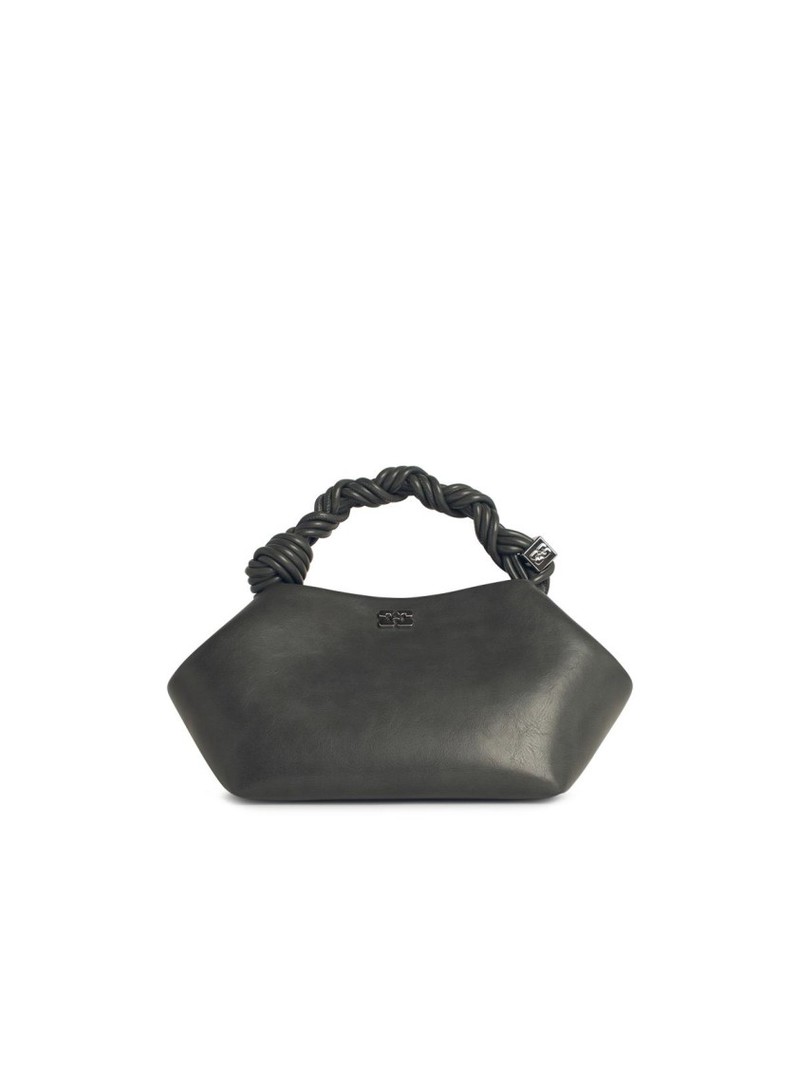 Ganni Bou' Small Leather Blend Shoulder Bag - Gray | Garmentory