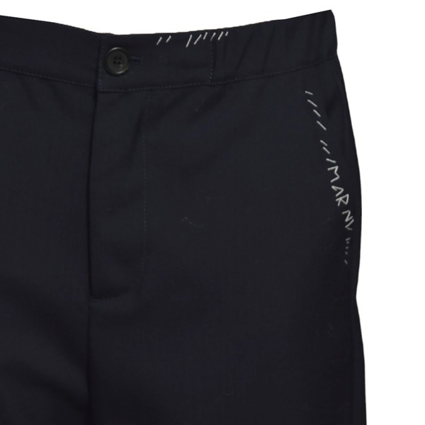 Marni Wool Straight Pants - Dark Blue | Garmentory Marni Wool Straight Pants - Dark Blue | Garmentory