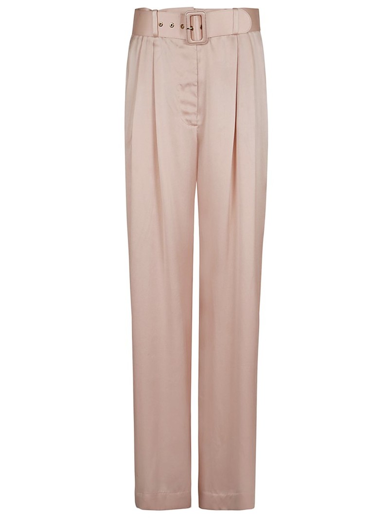 パンツ ZIMMERMANN Pastel Pink Silk Wide-Leg Tuck Pant Zimmermann Silk Tuck Pant Petal