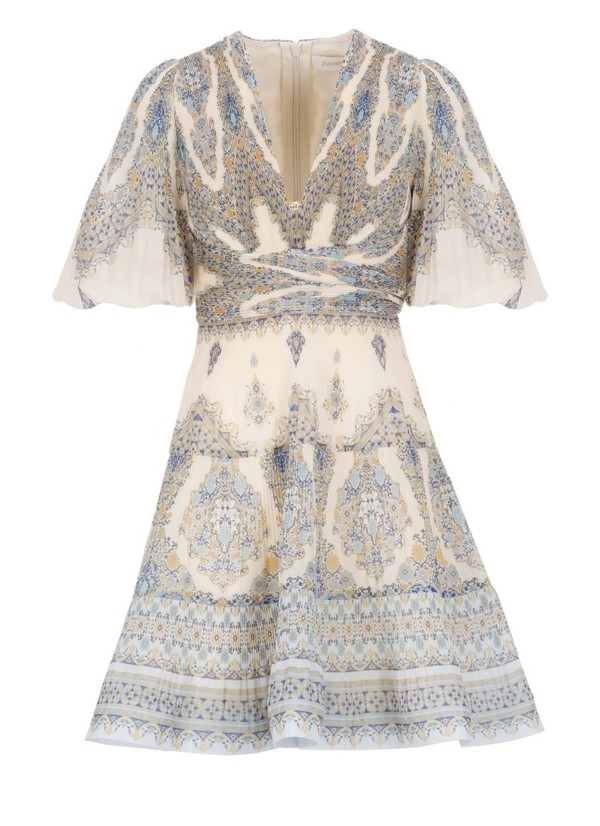 zimmermann white pleated dress Zimmermann, Rhiannon scalloped Linen midi dress, Women, White, XL, Dresses