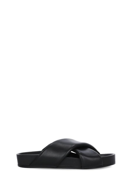 Jil Sander Leather Slippers - Grey | Garmentory