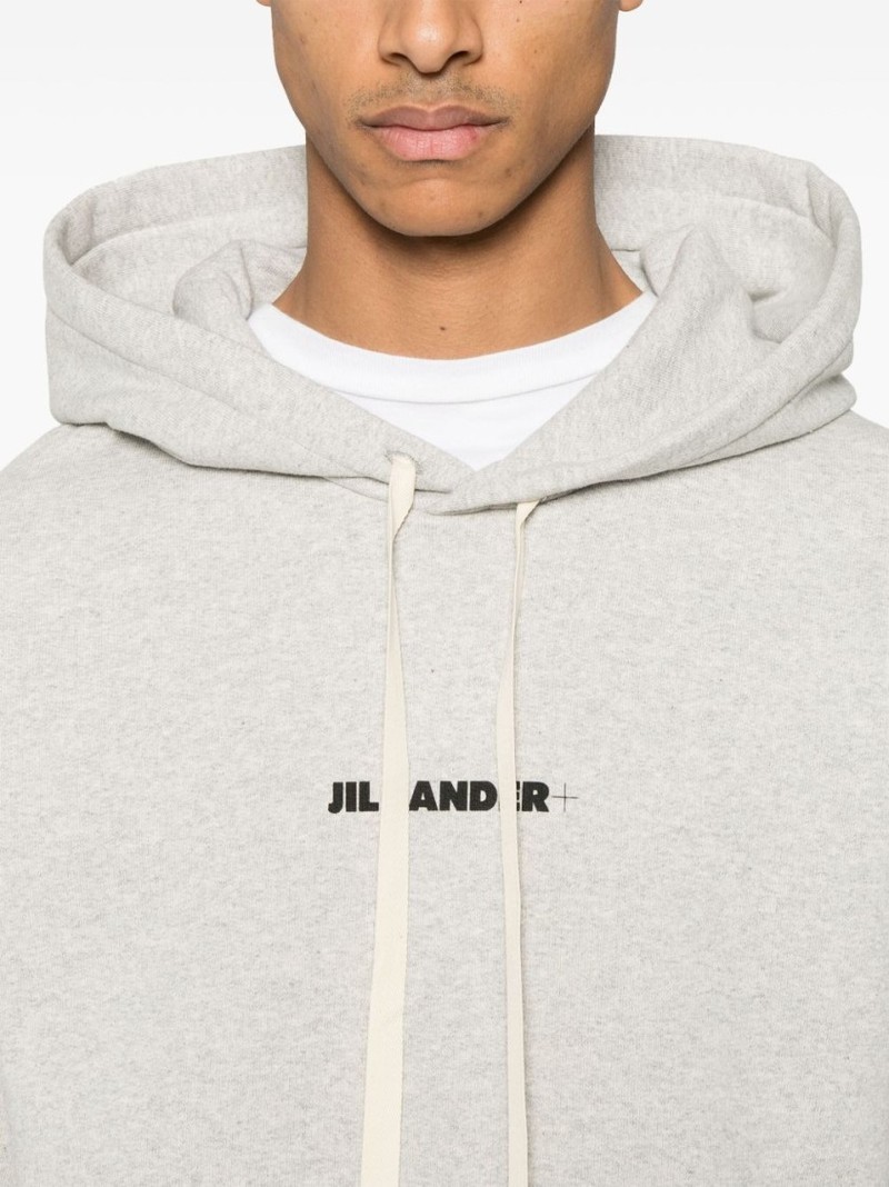 パーカー・フーディ Jil Sander Light Grey Hoodie Sweatshirt With Drawstring Jil Sander Light Grey Sweatshirt With Drawstring Hood Hoodie
