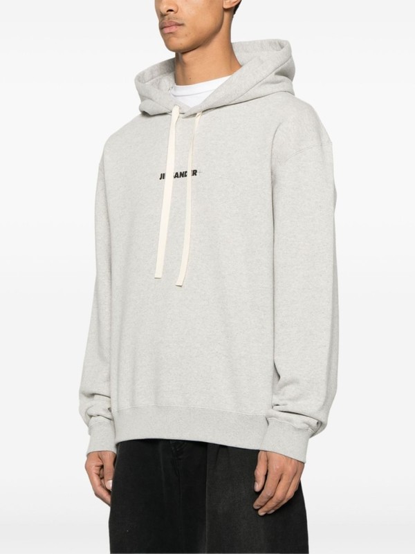 パーカー・フーディ Jil Sander Light Grey Hoodie Sweatshirt With Drawstring Jil Sander Light Grey Sweatshirt With Drawstring Hood Hoodie