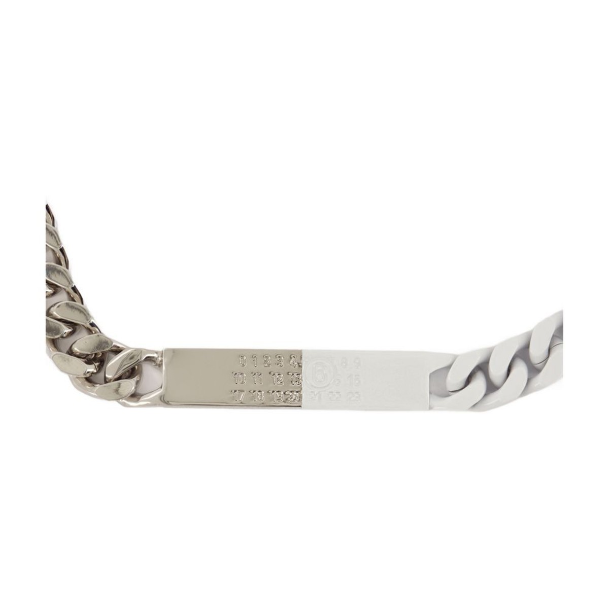 Maison Margiela Minimal Logo ID Tag Necklace - Silver