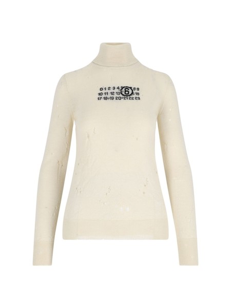 【送料&関税込】Maison Margiela pilling Cream Cotton Sweater Off-White Pilling Knitwear Sweater by Maison Margiela on Sale