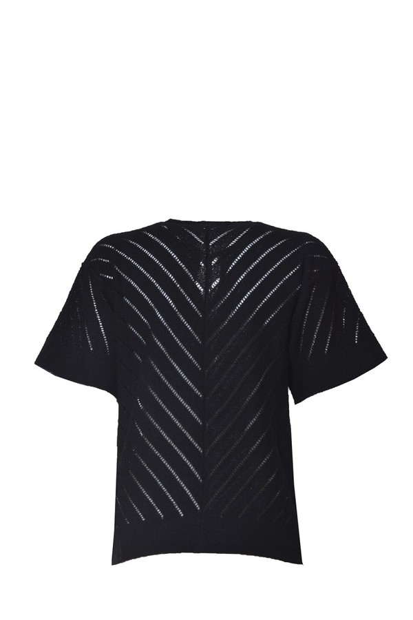 Tシャツ・カットソー Jil Sander Black Perforated Cotton Top Jil Sander Black Perforated Cotton Top - Black | Garmentory