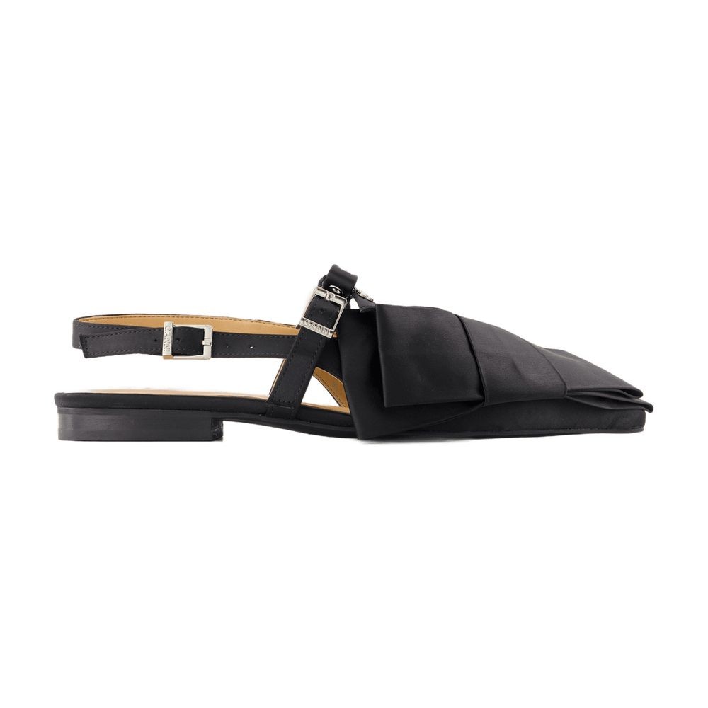 サンダル・ミュール Ganni Big Bow Ballerinas - Ganni - Synthetic - Black Ganni Big Bow Ballerinas - Black | Garmentory