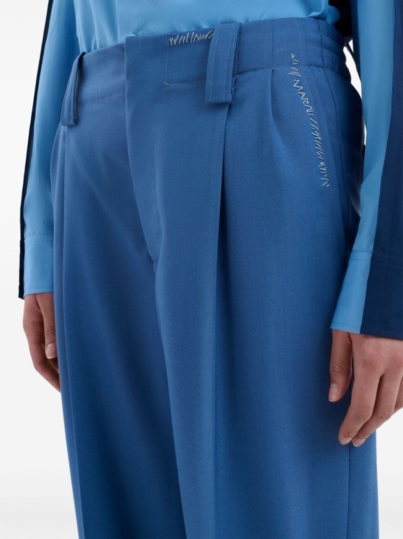 パンツ Marni High-Waisted Wide-Leg Trousers With Sharp Pleats Marni High-Waisted Wide-Leg Trousers With Sharp Pleats