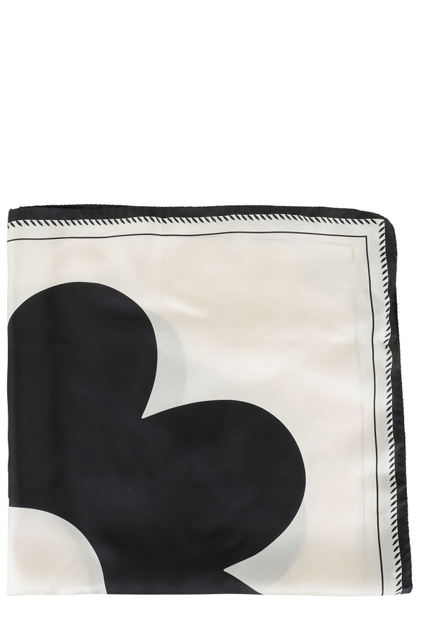 スカーフ Marni Two-Tone Silk Foulard With Floral Design Marni Two-Tone Silk Foulard With Floral Design Scarf - White