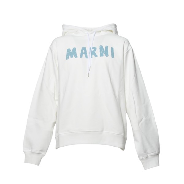 パーカー・フーディ Marni White Organic Cotton Hoodie With Logo Marni Organic Cotton Hoodie With Logo - White | Garmentory