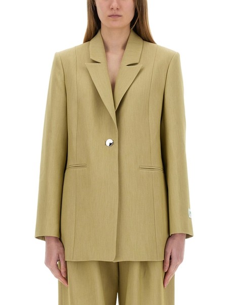 GANNI Organic Cotton Blazer - Green | Garmentory