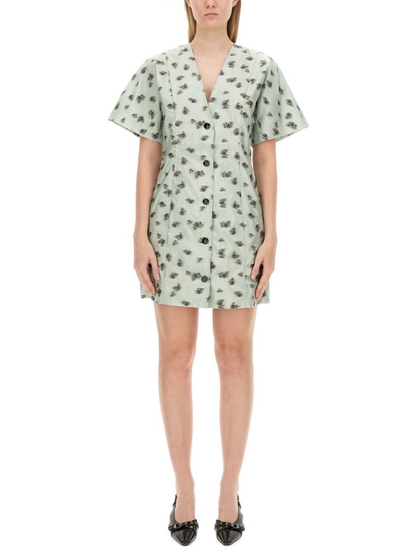 Ganni Mini Dress - Green | Garmentory