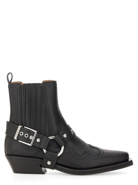【関税込み】GANNI ブラック Chunky Buckle チェルシーブーツ GANNI チェルシーブーツ | ブラック | FARFETCH JP