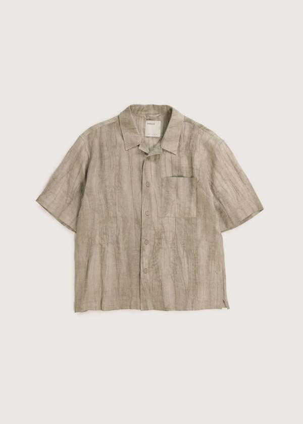SATTA Grey Tie-Dye Linen Shortsleeve Shirt