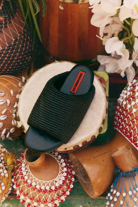 Simon Miller Raffia Bubble Slide - Black | Garmentory