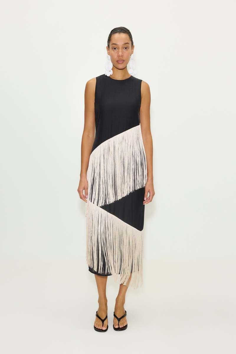 Simon Miller Copacabana Fringe Dress - Black