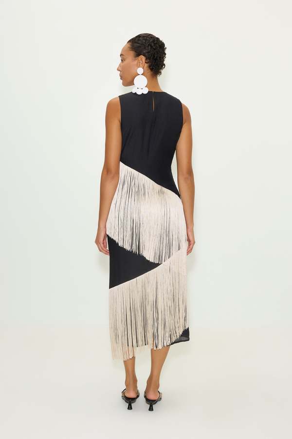 Simon Miller Copacabana Fringe Dress - Black