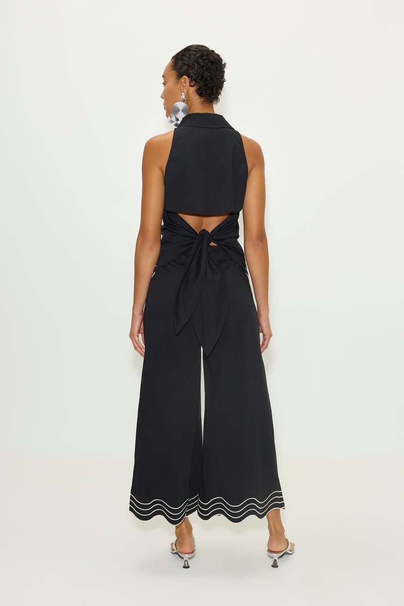 Simon Miller Wavy Cropped Poplin Pant - Black