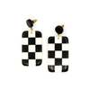 Fair Anita Checkered Resin Earrings - Thumbnail 1